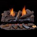 Duluth Forge Ventless Natural Gas Log Set - 24 In. Split Red Oak 33,000 Btu, Ma DLS-N24M-1